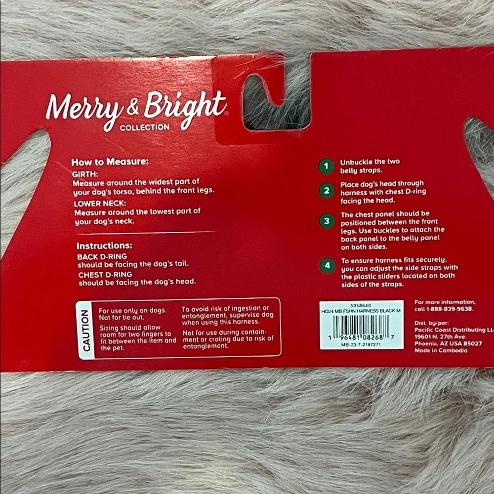 Dog Harness by Merry & Bright Black & Plaid Comfort Harness